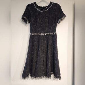 Rebecca Taylor Tweed Dress (Pre-Loved) / Black/White / Sz 2